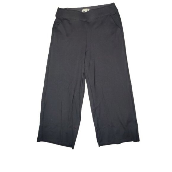 Max Studio Cropped Wide Leg Ponte Pull On Trousers Black S NWOT - Picture 4 of 8